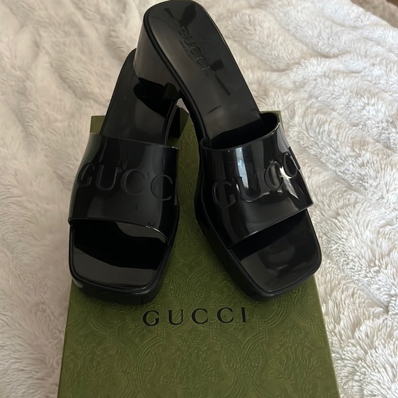 Gucci Shoes - Women’s size 9 (39) Gucci Rubber Heels, only worn a couple of times!